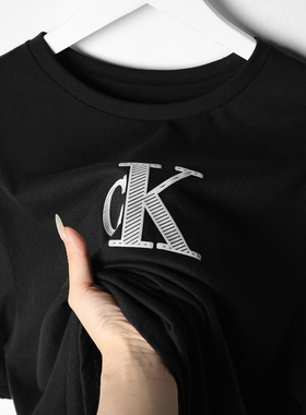 美版正品 Calvin Klein时尚印花LOGO短袖CK男士圆领纯棉T恤26新款