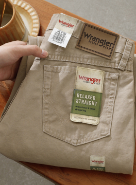 美版正品 Wrangler威格RW系列春夏薄款帆布牛仔裤男宽松直筒长裤