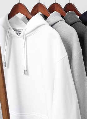 美版Pro Club美式oversize连帽套头薄绒卫衣男士潮牌纯色宽松帽衫