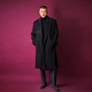 双排扣柴斯特大衣中长款 Xie艾伦谢 纯色羊绒羊毛纯色宽松Allen