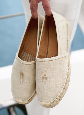 亚麻天天渔夫鞋一脚蹬懒人鞋子草鞋拖鞋增高透气Allen Xie艾伦谢