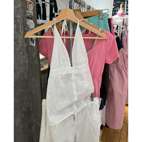 bm夏季深V领挂脖吊带背心上衣女