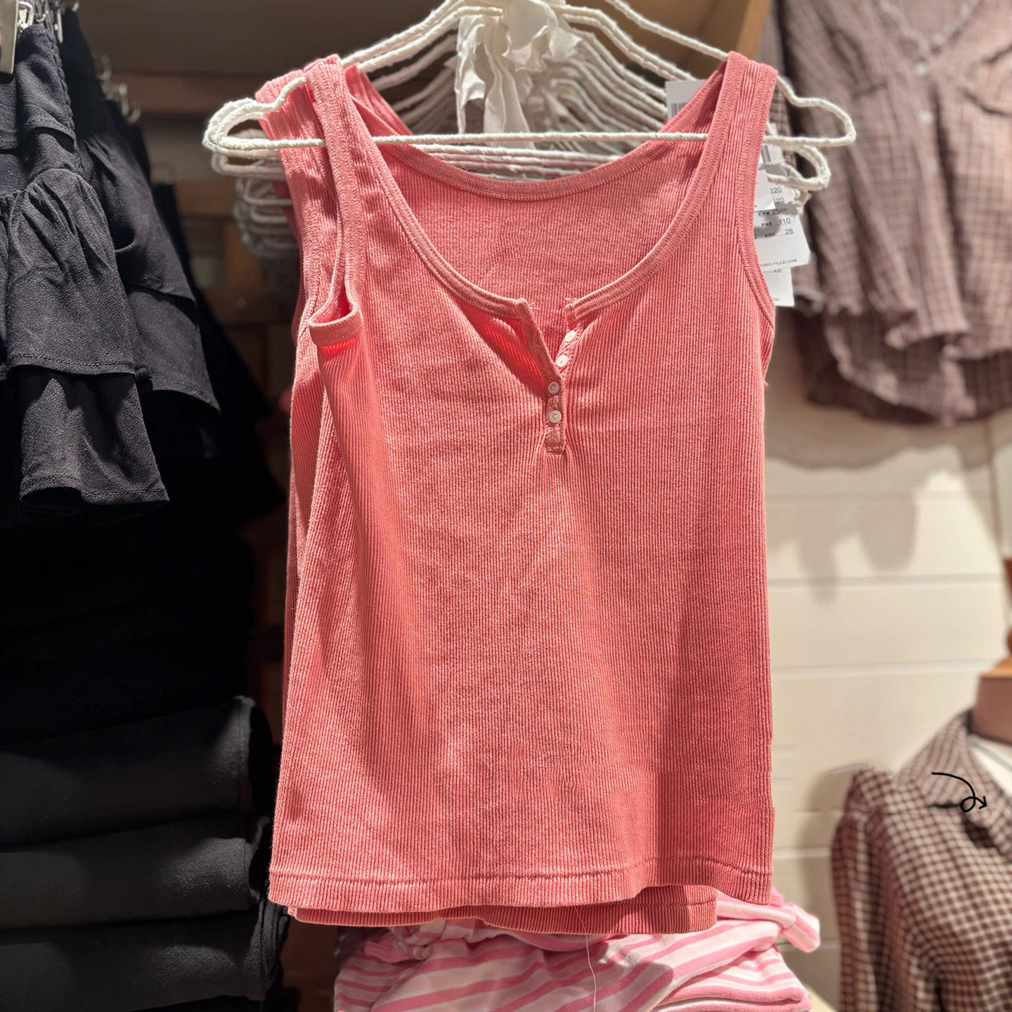 BM新款美式辣妹粉色螺纹针织背心女bm纽扣显瘦修身吊带内搭上衣夏