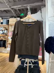 Bm New Round Neck Eyelet Hollow Long-Sleeve Knit Cardigan Bm Autumn and Winter Pure and Elegant Slim-Fit Versatile Jacket Top