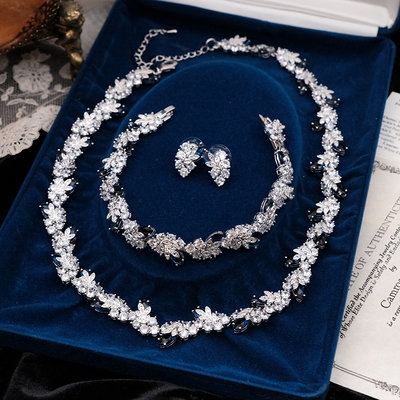 vintage中古首饰JBK蓝水晶项链