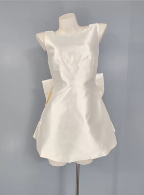 外贸2026夏季新款性感蝴蝶结轻奢露背晚会订婚生日派对礼服连衣裙