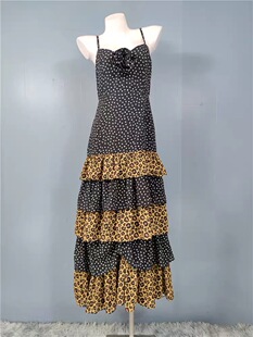 连衣裙 新款 外贸单AQ家联名设计款 性感辣妹纯欲风吊带御姐波点夏季