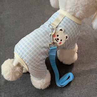 宠物秋冬德绒四脚衣可牵引绳泰迪比熊小型犬狗狗春夏家居睡觉衣服
