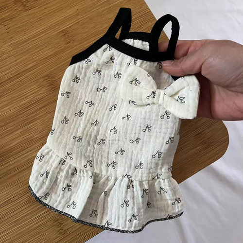 棉纱柔软透气宠物吊带连衣裙春夏薄款泰迪比熊博美犬狗狗猫咪衣服