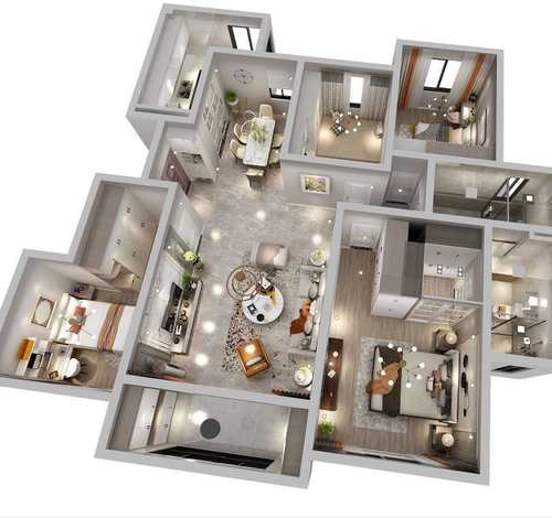 酷家乐3dmax效果图代画CAD平面布置家具衣柜全屋定制VR全景施工图