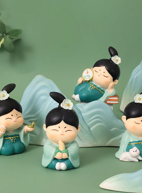 麻雀树脂装饰中国风桌面