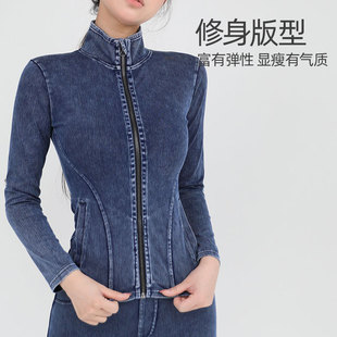 外套夹克健身上衣拉链开衫 运动服女跑步骑行服长袖 lulu瑜伽服新款