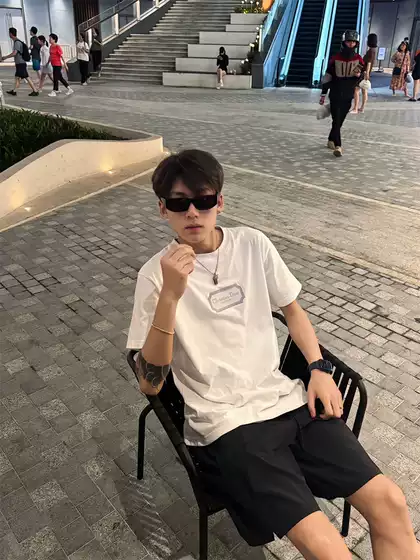 Summer Street Style Handsome and Fashionable Youth Trendy Brand Personalized Breathable Letter Mercerized Cotton Short-Sleeved T-Shirt for Male Students
