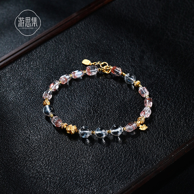 天然超七白水晶手链女款