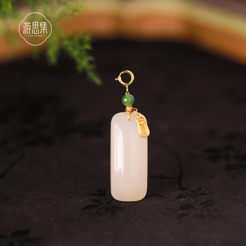 椿桃吊坠 天然和田玉藕粉爱心精致可爱小巧高级设计叠搭可做耳扣