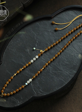 【尘曦多用链】天然和田玉糖料藕粉串珠百搭一链多用送礼S925银