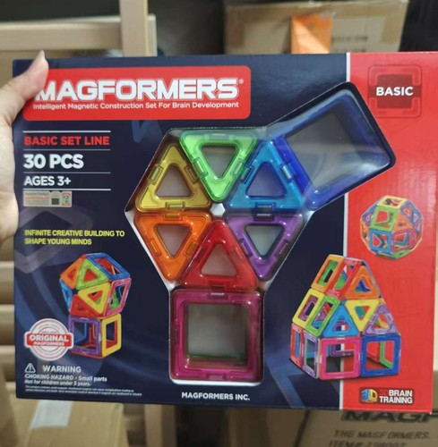 韩国magformers麦格弗磁力片磁力积木玩具30片多色基础款