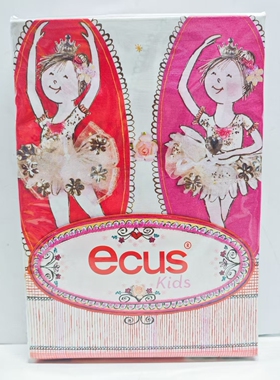 ecus益卡思床品高支精梳棉三件套芭蕾舞女孩200×230枕套48×74