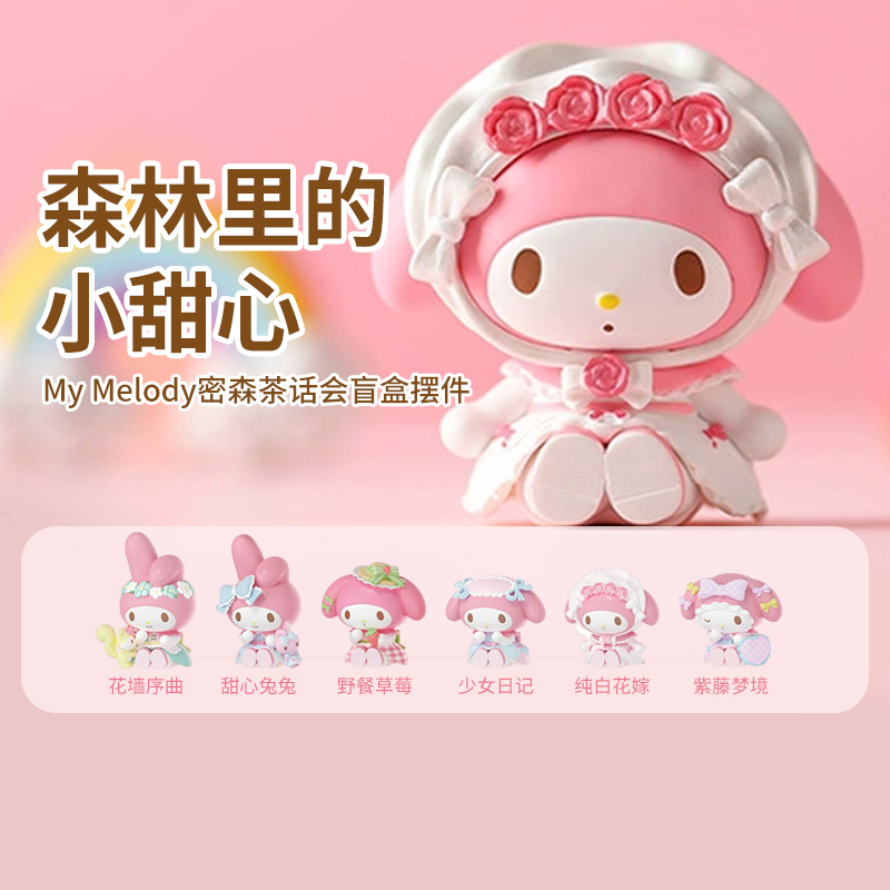 MINISO名创优品MyMelody秘森茶话会盲盒摆件美乐蒂可爱桌面手办-封面