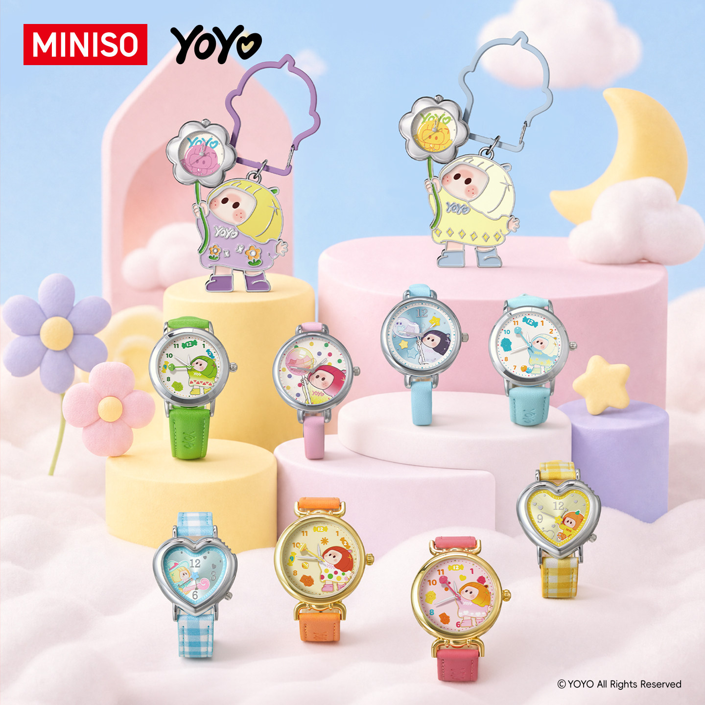 MINISO名创优品YOYO萌动心愿系列盲盒腕表右右酱手表挂件儿童礼物图片