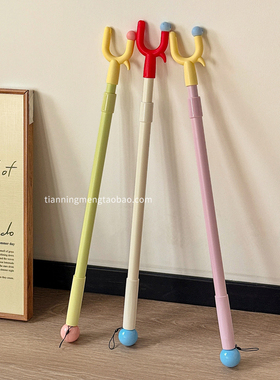 晾衣杆撑衣杆晾衣叉衣叉杆家用阳台学生宿舍可伸缩一整根悬挂式新