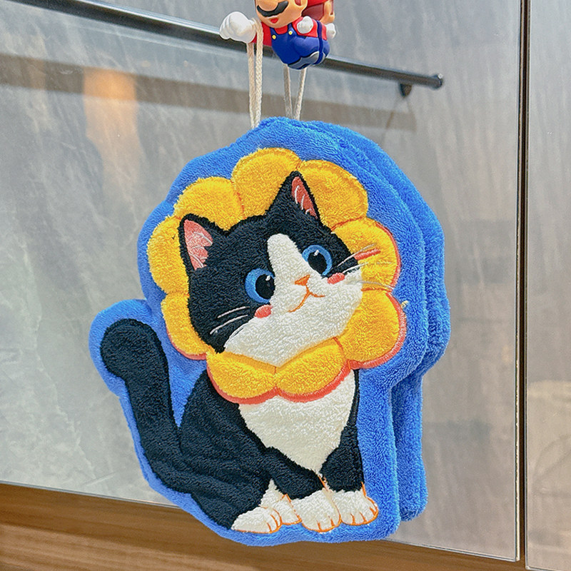 可爱猫咪擦手巾挂式毛巾擦手布强吸水加厚厨房卫生间手帕儿童手巾,居家布艺,手巾/手帕,淘宝优惠券,粉丝福利购,淘宝优惠卷