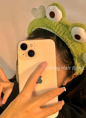 可爱搞怪青蛙洗脸发箍女款2025新款头箍发带冬季毛绒束发带发卡