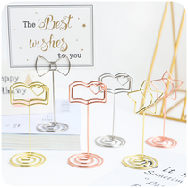Creative metal DIY desktop decoration message folder business card folder note folder ornament Photo Postcard clip