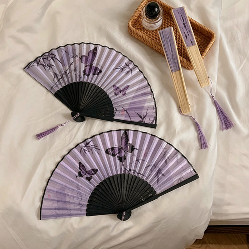新中式古风扇子随身便携折扇汉服马面裙旗袍汉服古装竹扇拍照扇子