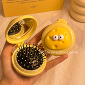 迷你小梳子随身气垫梳便携折叠梳子镜子一体便携二合一气囊梳女士