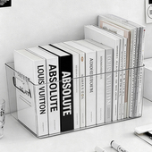 透明亚克力桌面书立架办公室大容量杂物文件筐学生书桌书本收纳筐