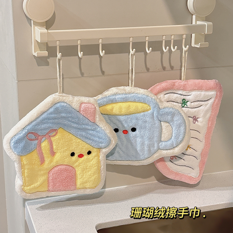 可爱擦手巾挂式超强吸水不掉毛