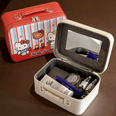 可爱手提化妆箱女化妆包大容量收纳包外出便携2026新款 带镜洗漱包