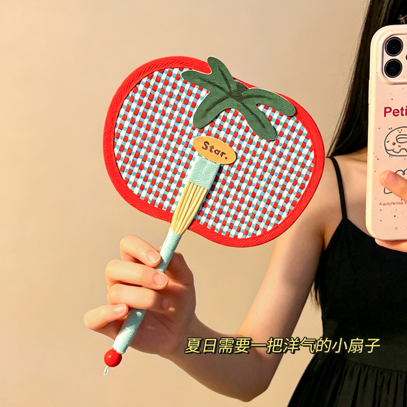 可爱手工编织小蒲扇夏季便携图片