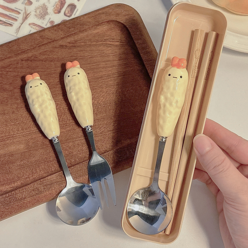 筷子勺子套装一人用餐具盒