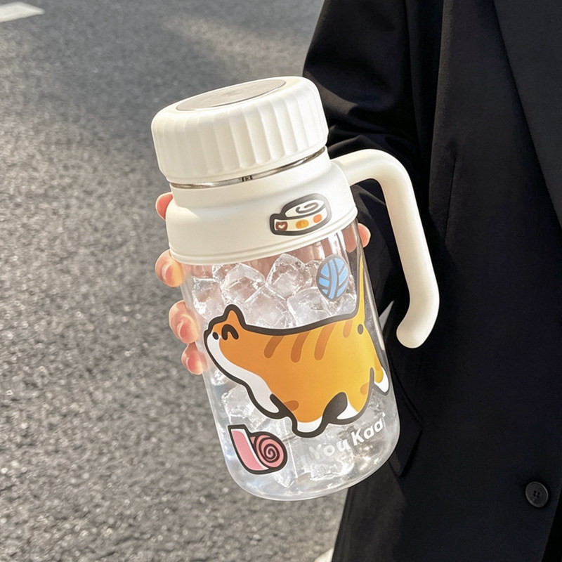 耐高温茶水分离杯大容量玻璃杯水杯泡茶杯子带盖女办公室2026新款