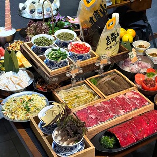 山野风密胺餐具牛肉盘配菜盘商用餐具言青山火锅同款 餐具
