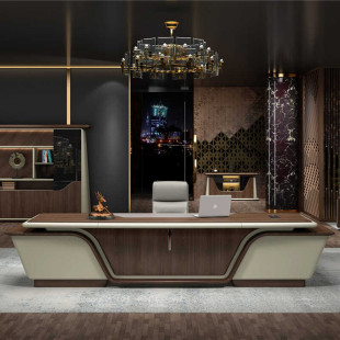 中山格诺瓦老板台轻奢办公桌高端总裁桌经理主管办公室家具大班台