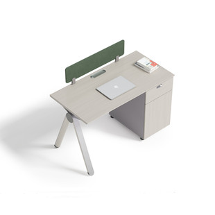 格诺瓦简约现代科幻木双人办公卡位单人屏风桌密码锁延伸位带桌屏