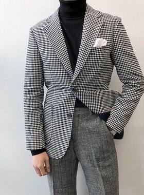 DUKU春秋款羊毛呢西装外