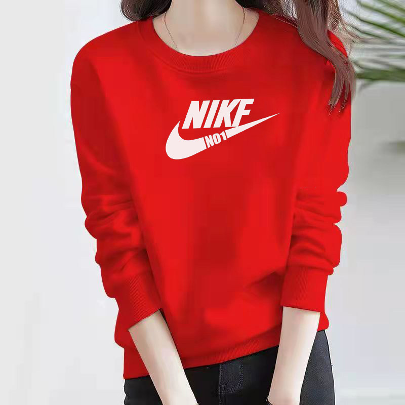 品牌正肩卫衣女秋冬2023新款圆领薄款长袖上衣宽松春秋外套打底衫