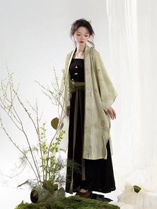 新款春夏国风【春水煎茶】新中式吊带宋制长衫宋裤汉服宋裤套装女