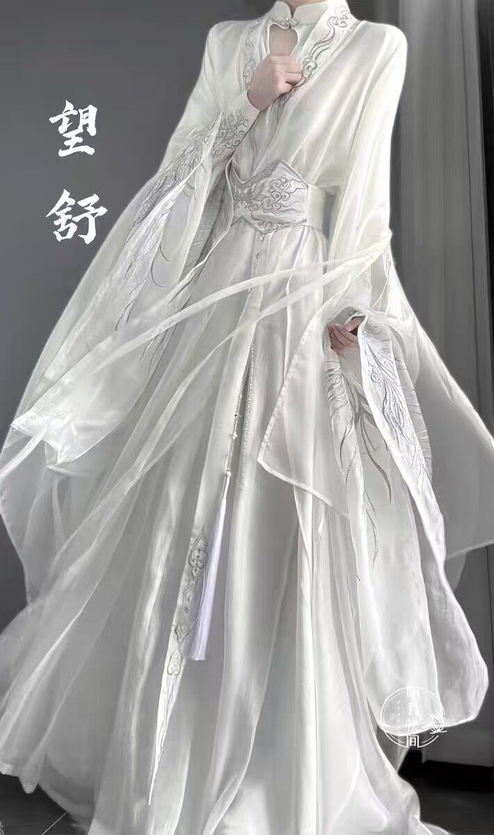 新款春秋汉服明月松间-望舒 神君系列刺绣汉元素立领大袖衫男装