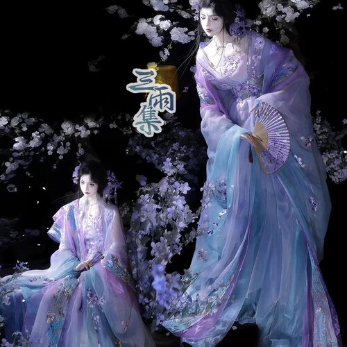 不知月宋制刺绣重工汉服套装