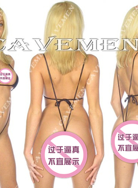 V型性感连体比基尼裸背T型连体泳衣透视丁字裤露出连身衣少女露出