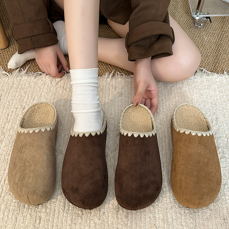 加勃肯鞋包头拖鞋外穿2025新款保暖厚底懒人拖鞋1201k