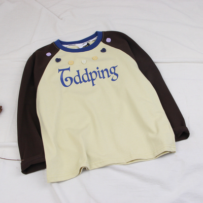 25840希家长袖T恤衫童装秋款女童拼色体恤中大童