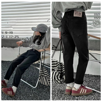3322爱家青少年牛仔裤铅笔裤童装秋款女童高弹力休闲裤长裤大童