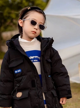 36005木家带帽羽绒服童装冬款男女童保暖服装中童