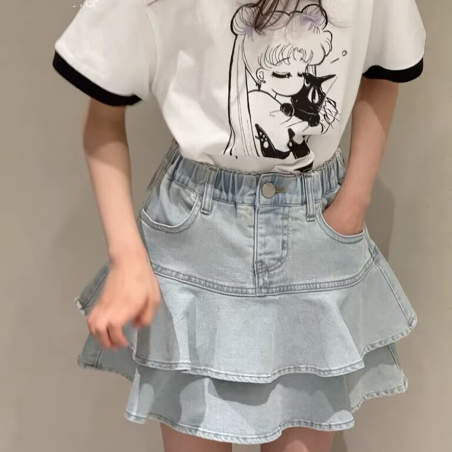 0828童家牛仔短裙童装夏款女童休闲半身裙中大童